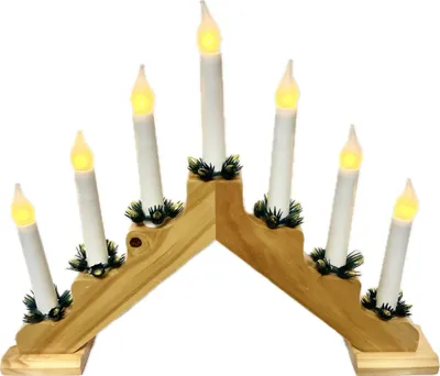 Produktbild von Exihand Adventskerzenständer aus Eichenholz mit LED-Flammenimitation 7x34V/0,2W