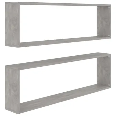 Produktbild von Würfelregale 2 Stk. Betongrau 100x15x30 cm Holzwerkstoff