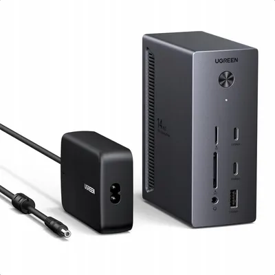 Obrázek produktu pro Dokovací stanice 14 v 1 s 2x USB-C 10 Gb/s, 3x USB-A, 2x DisplayPort 4K/120 Hz, HDMI, RJ45 1 Gb/s, Ugreen CM843, černá
