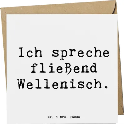 Produktbild von Mr. & Mrs. Panda Glückwunschkarte Spruch Fließend Surfen - Weiß - Geschenk, doppelkarte, Grußkarte, Sportler Geschenke, Abenteuer, Klappkarte, Wellenisch, Ozean, Geduld
