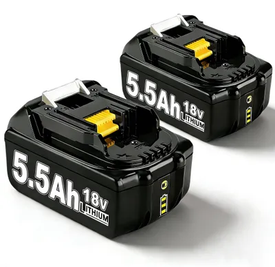 2x 18V 5,5Ah Ersatzakkus mit LED-Anzeige