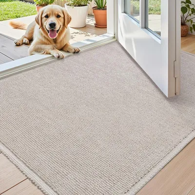 Obrázek produktu pro Podlahová rohož do interiéru, rozměry 80x150 cm, omyvatelná, béžová, s gelovou vrstvou, vhodná pro použití u dveří