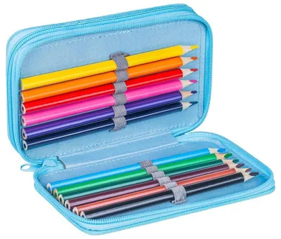 Image de Trousse scolaire 2 compartiments Jumbo Gamer, bleu - Gimboo