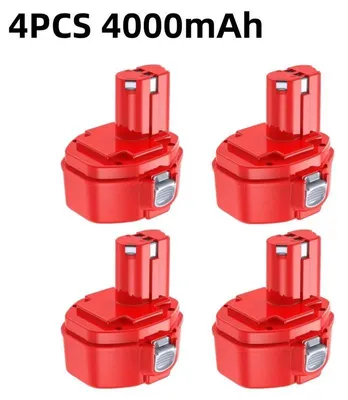 Image de Batterie rechargeable 14,4V - Batterie de remplacement PA14 pour outils électriques - Ni-MH 4000mAh - Lot de 4 batteries rechargeables - Compatible avec les modèles 1422, 1433, 1420, 192600-1, 6281D, 6280D, 6337D