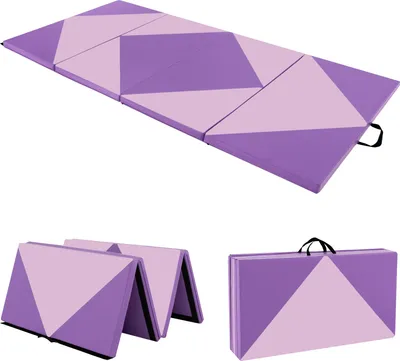 Obrázek produktu pro COSTWAY skládací měkká podložka, 240 x 120 cm přenosná podložka do tělocvičny, podložka na jógu, skládací podložka do tělocvičny, fialová