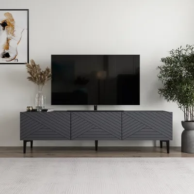 Obrázok produktu pre Skye Decor, Felix - antracit, TV stolík, 100 % melamínom potiahnutá drevotrieska, antracit, 160 x 31,4 x 44,1 cm