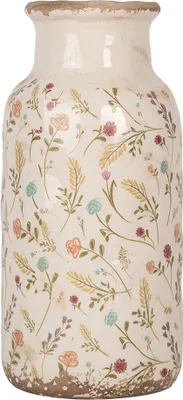 Produktbild von Clayre & Eef Vase Ø 15x32 cm Beige Keramik Blumen