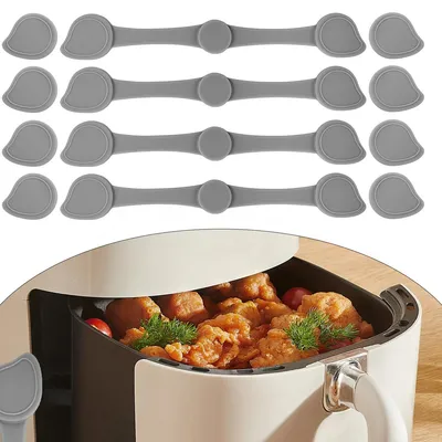 Produktbild von 4pcs Silikon-Magnetverschlüsse, langlebige Magnetclips, für sicheres Befestigen von Airfryern, hitzebeständig, geeignet für Airfryer und Zubehör