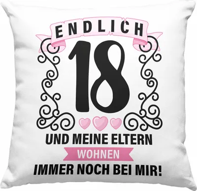 Produktbild von Trendation - 18er Geburtstag Deko-Kissen mit Füllung 40x40 Geschenk Mädchen Jungen Geschenkidee Lustig Spruch 18 Geschenke Geschenkideen zum 18 Bday 18. (Grün)