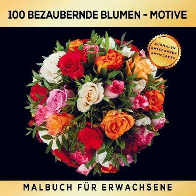 Produktbild von Malbuch für Erwachsene - 100 Mandala-Blumen-Motive für Erwachsene!