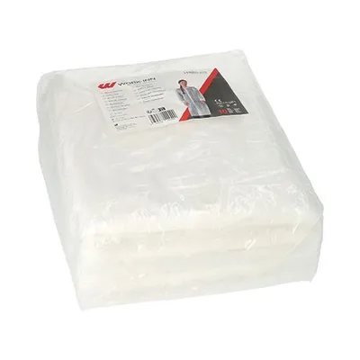 Produktbild von "WORK-INN/PS" Besuchermäntel, PP 142 cm x 112 cm weiss mit Druckknöpfen