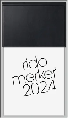 Produktbild von rido/idé Tageskalender Modell Merker 2024 1 Seite = 1 Tag Blattgröße 10,8 x 20,1 cm schwarz