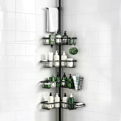 Produktbild von Duschregal ohne Bohren, 56-304 cm, rostfreier Edelstahl für das Badezimmer