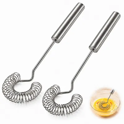 Produktbild von Schneebesen - 2 Stück Edelstahl Spiralbesen - Manueller Handquirl