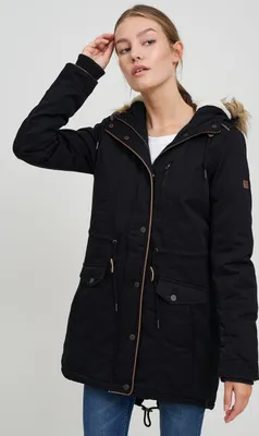 Produktbild von OXMO OXAnna Damen Winterparka Parka Mantel mit Fellkapuze und Teddy-Futter