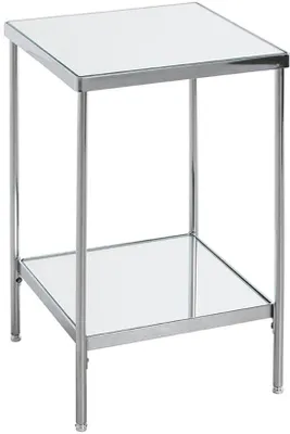 Produktbild von Art Deco Bijzettafel mit Chromrahmen und Spiegelglas