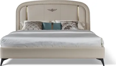 Obrázek produktu pro Designová postel ložnice textilní kožené čalounění hotelové moderní postele 180x200cm