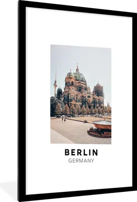Produktbild von MuchoWow® Gerahmtes Poster Deutschland - Berlin - Domtoren 60x90 cm - Poster mit Schwarzem Bilderrahmen Wandposter Rahmen Foto Bilder - Dekoration - Wandposter Wohnzimmer - Hochwertig