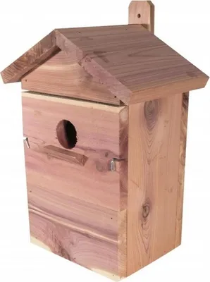 Imagen del producto de Nido para pájaros de madera de cedro, juego de 2 unidades, incluye 2 fuentes, marca Garden & Fun