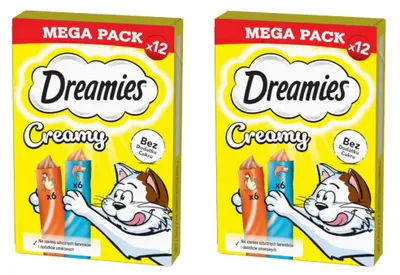 Zdjęcie produktu dla Dreamies Creamy 24x10g Kremowy Przysmak Dla Kota Z Kurczakiem I Z Łososiem