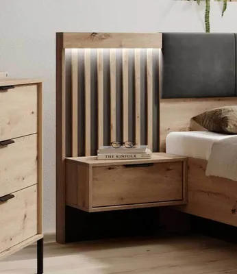 Immagine prodotto di set di 2 comodini Comodino Tally 50x39x104cm rovere Artisan antracite