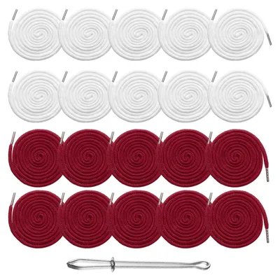 Kordelstopper 20 Stück, 130 cm, Ersatzkordel, Weiß+Bordeaux