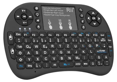 Zdjęcie produktu dla Mini klawiatura z touchpadem, bezprzewodowa, z podświetleniem, do telewizora i komputera. Kompaktowa i 2-w-1