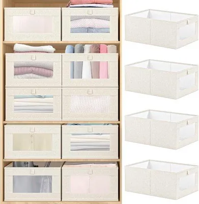 Produktbild von Famanu Aufbewahrungsboxen mit Sichtfenster - 4er Set, faltbare Organizer