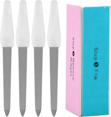 Produktbild von Nagelfeilen-Set 4-teilig mit 4-seitigen Polierblöcken