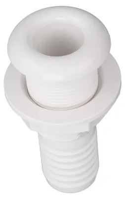 Image de Raccord passe-coque pour bateau, sortie de 29 mm, écoulement fluide, sortie droite, raccords de plomberie pour bateau, blanc