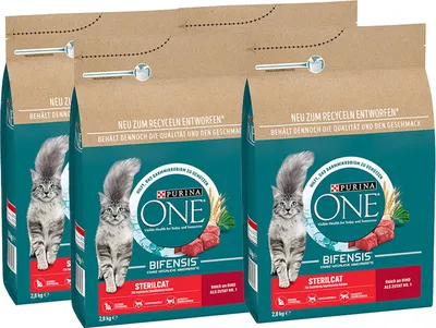 Produktbild von PURINA ONE STERILCAT Trockenfutter Katze mit Rind (4er Pack (4 x 2,8kg) )