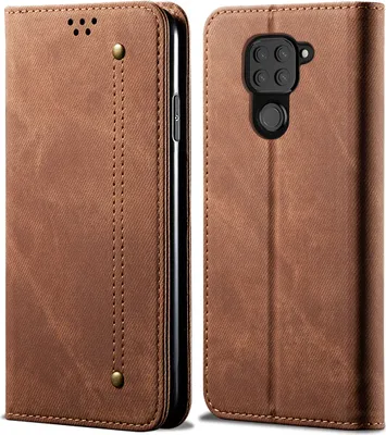 Image de Etui Redmi Note 9, Etui portefeuille en cuir avec fermeture magnétique et fonction stand pour Xiaomi Redmi Note 9 Xiaomi Redmi Note 9 Marron