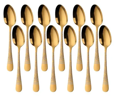 Immagine prodotto di Set di 12 cucchiaini da tè - Alta qualità - 14 cm - Oro
