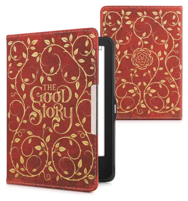 Produktbild von kwmobile Schutzhülle für Tolino Vision 1 / 2 / 3 / 4 HD Hülle - eReader Flip Case mit Auto Sleep Funktion - Buchcover Good Story mit Gelb Orange Rot