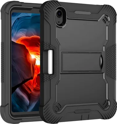 Produktbild von Mobigear ShieldStand iPad Mini 6 (2021) Hülle Kunststoff,Silikon Backcover + Stifthalter + Ständer - Schwarz