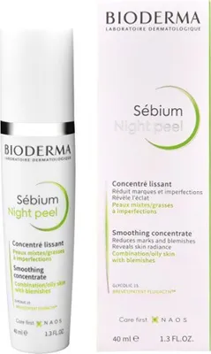 Obrázek produktu pro Noční pleťové sérum s peelingovým efektem (Sebium Night Peel Smoothing Concentrate) 40 ml
