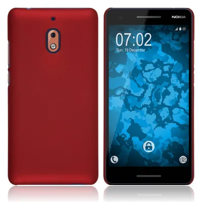 Produktbild von PhoneNatic Case kompatibel mit  Nokia 2.1 - Hülle rot gummiert Hard-case Cover