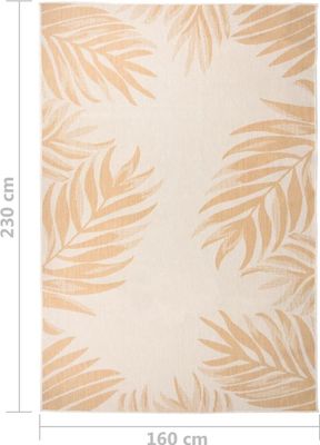 vidaXL Outdoor-Teppich Flachgewebe 160x230 cm Blattmuster
