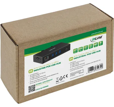 Obrázek produktu pro InLine 35396I, USB 3.2 Gen 1 (3.1 Gen 1) Type-C, USB 3.2 Gen 1 (3.1 Gen 1) Type-A, RJ-45, 5000 Mbit/s, Černá, Hliník, 1 m