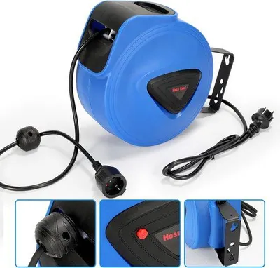 Immagine prodotto di Avvolgicavo automatico - 20 metri - orientabile - IP44 - Prolunga per esterni e postazioni di lavoro