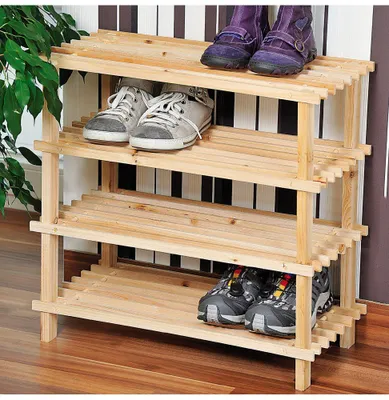 Image de KESPER Rangement pour chaussures avec quatre étagères 54 X 52 X 26 cm Clair 69724
