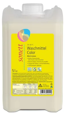 Immagine prodotto di Detersivo per bucato a colori - Fragranza menta e limone, formato da 5 litri | SONETT