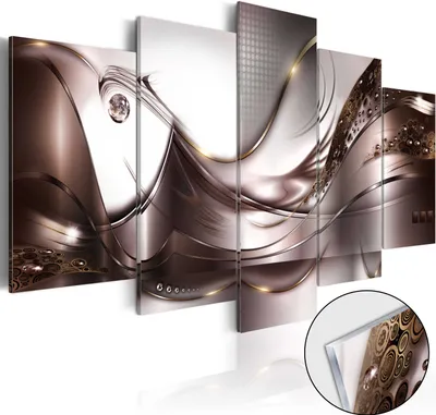 Obrázok produktu pre 3 mm akrylátová sklenená tabuľa akrylátový sklenený obraz - Zlatá búrka 200x100 cm Abstrakt a-A-0004-k-p