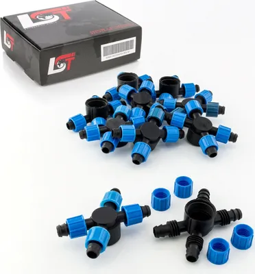 Produktbild von 10x 4-Wege Verteiler Schlauchverbinder Verschraubung PE-Rohr Bewässerung 17mm