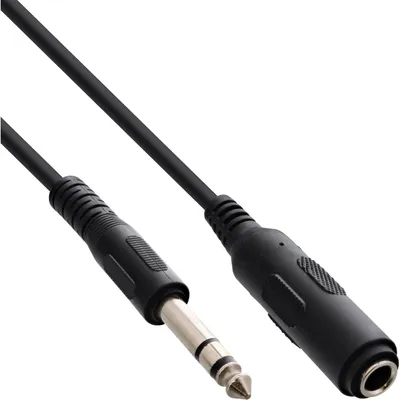 Produktbild von InLine® Klinkenverlängerung, 6,3mm Klinke Stecker / Buchse, 5m, Stereo