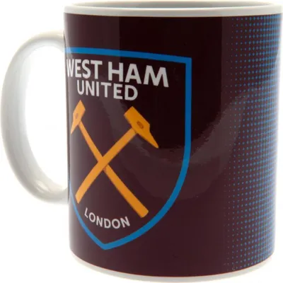 Image de West Ham United FC - Tasse à café "Large", Armoiries TA2689 (Taille unique) (Rouge vin/bleu)