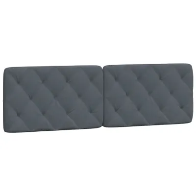 Image de Coussin de tête de lit gris foncé 160 cm velours