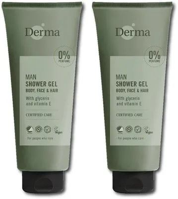 Produktbild von Derma Man - Duschgel - Körper, Gesicht & Haare - 350 ml - Für alle Hauttypen - Mit natürlichen Inhaltsstoffen