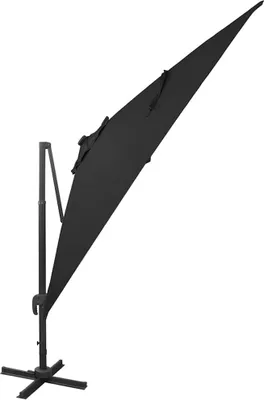 Produktbild von vidaXL Ampelschirm mit LED-Beleuchtung 300 cm Schwarz