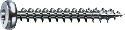 A single screw on a white background.